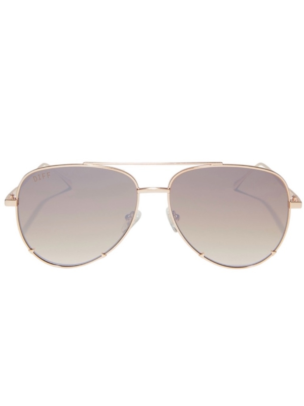 DIFF Scarlett Aviator Sunglasses Gold Frame Brown Flash Gradient Lens Unisex NWT